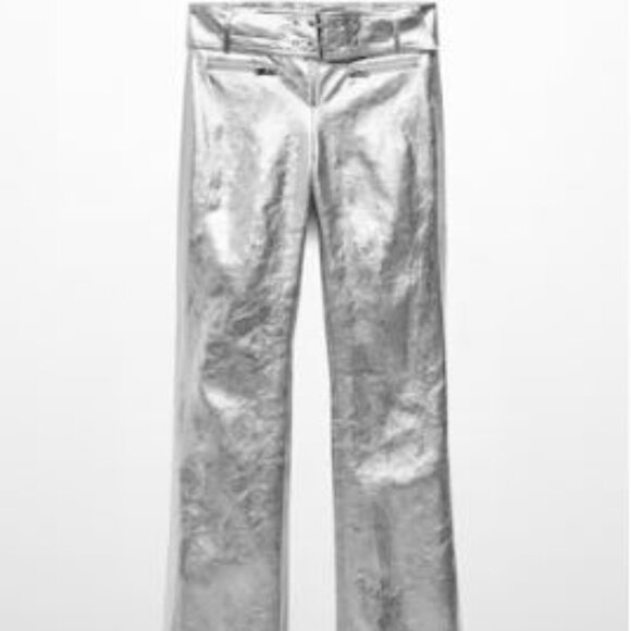 Mango Metallic Pants with Belt - Picture 6 of 7